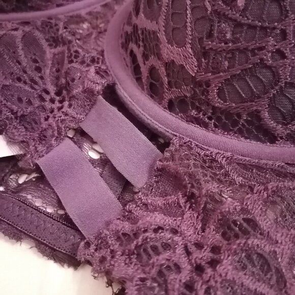 Soft & Sexy Longline Purple Lace Push-Up Bra, 34D, BNWT - Picture 4 of 8